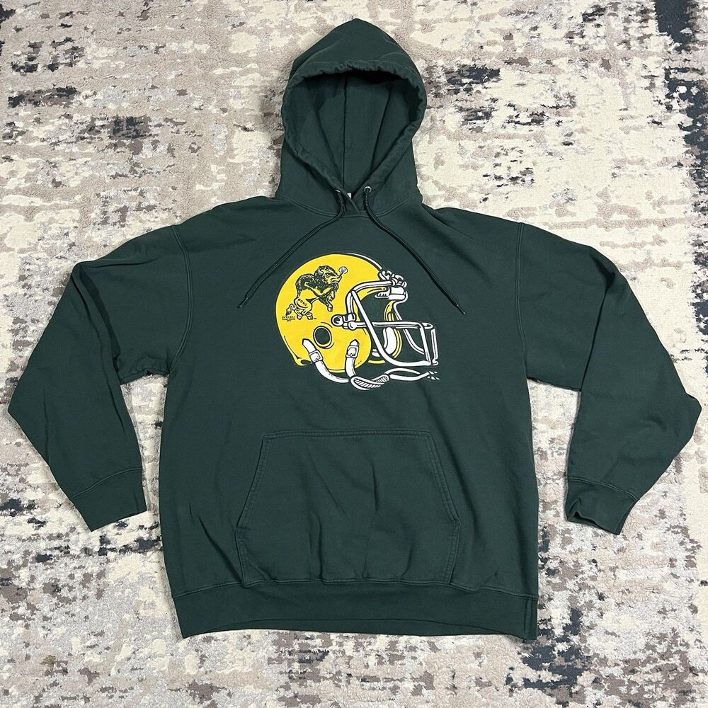North Dakota State NDSU Bison Retro Football Hoodie Men's Sz L Port & Company